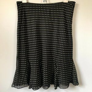 INC Polka Dot Silk Ruffle Skirt, Size 10